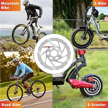 140mm 160mm 180mm Bike Disc Brake Rotor with 6 Bolts, Bicycle Brakes Rotors, Vacuum Coating Technology, Center Hole Distance 44mm, for MTB Mountain Road Bikes BMX (1pc, 160mm)