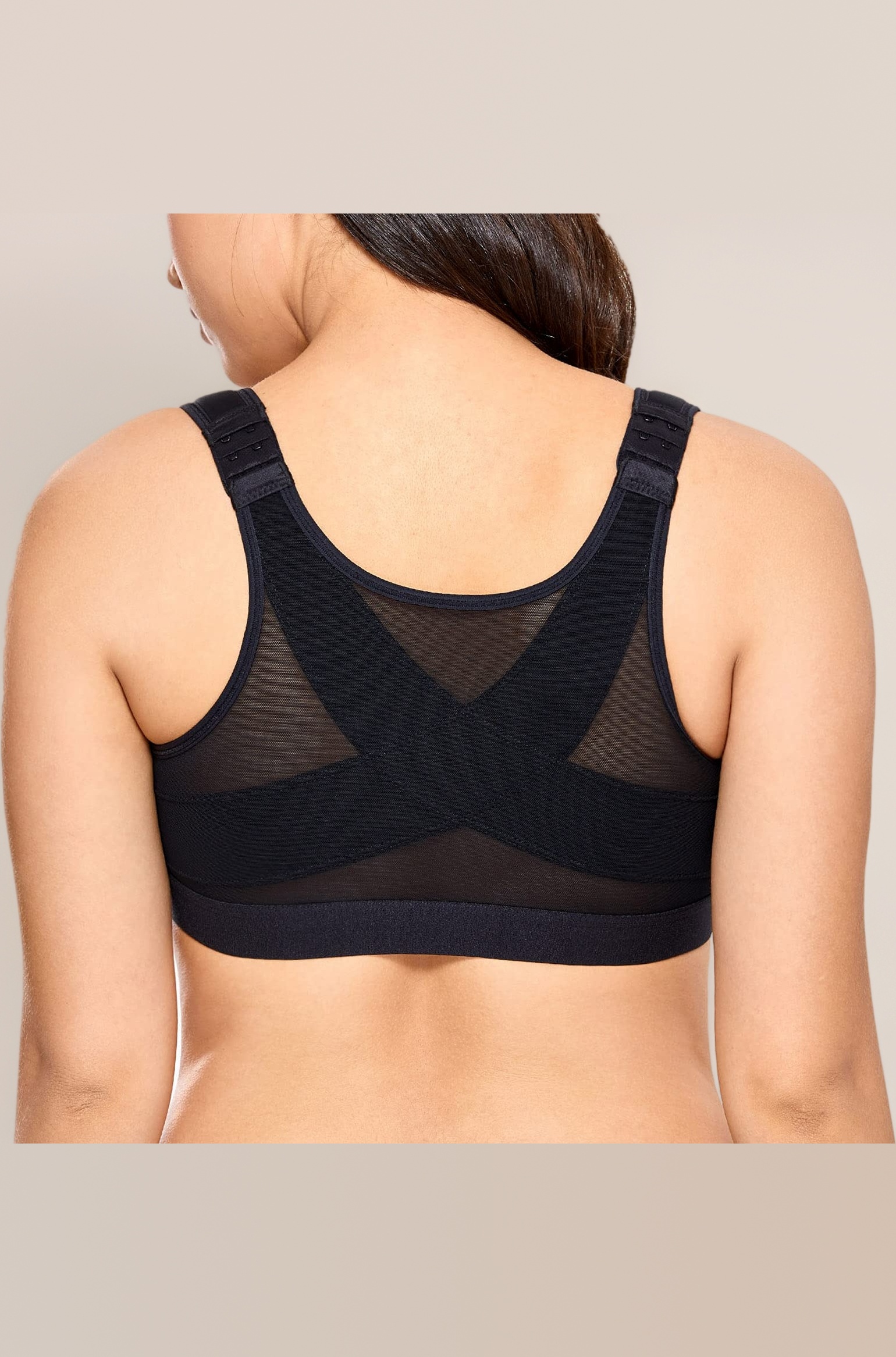 Women's Full Coverage Front Closure Wire Free Back Support Posture Bra
