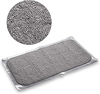 BINO Loofah Non-Slip Bath Mat for Tub/Shower - Light Grey, Exfoliating Quick-Dry Mat with Secure Suction Cups for Spa-Like Safety