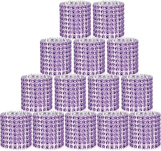 Wotoban Purple Napkin Rings Holder Set of 150pcs,Crystal Diamond Bling Napkin Rings Adornment for Wedding Reception, Dinner, Place Settings, Holiday Parties or DIY Decoration (150,Purple)