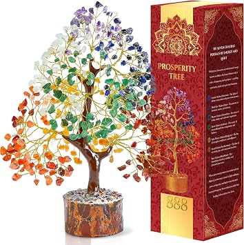 Freedom Mastery Chakra Tree of Life | Healing Crystals Stones for Abundance | 7 Chakra Crystal Tree of Life Manifestation, Meditation & Positive Energy | Ideal Home Decor & Prosperity