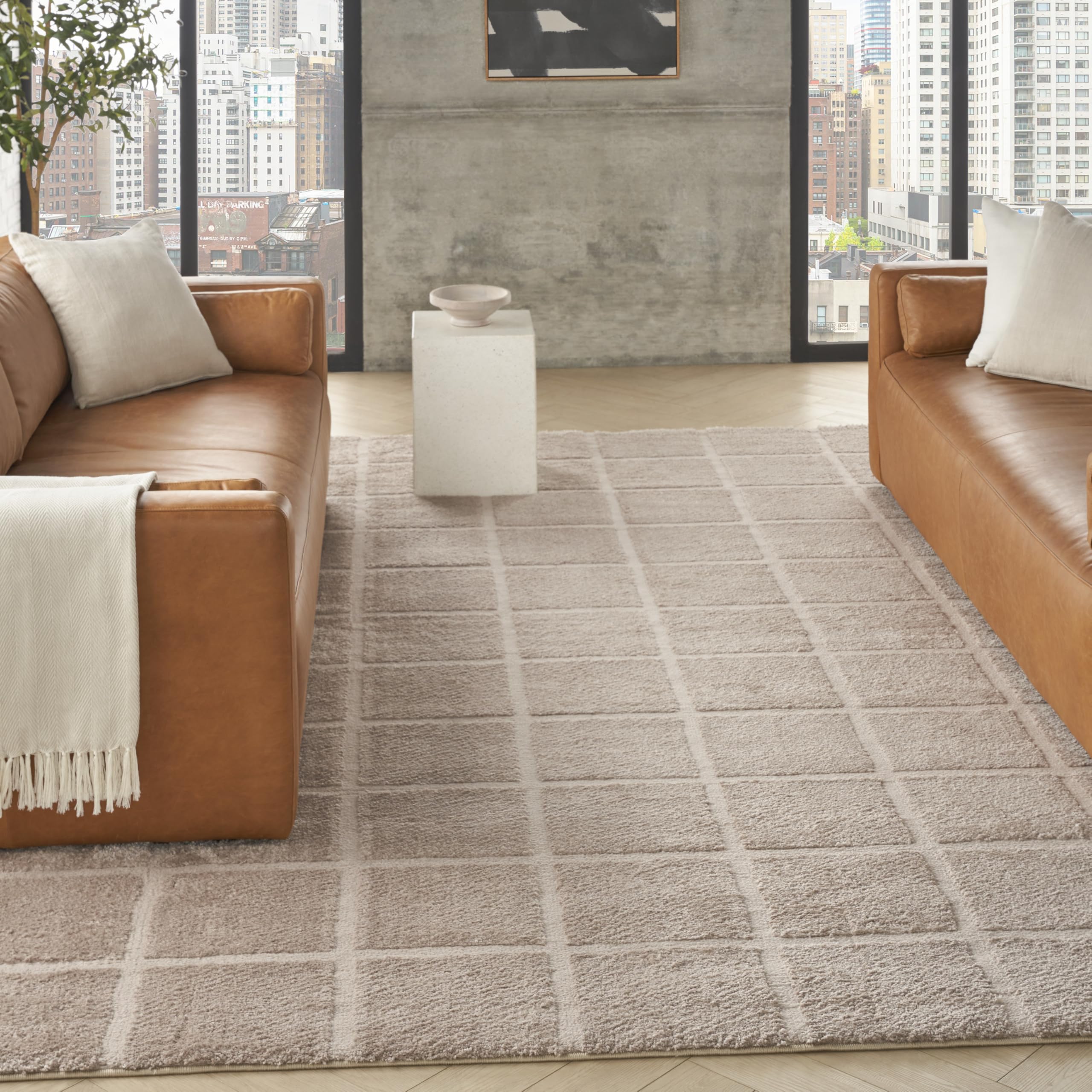 Photo 1 of **HEAVY DIRT**DKNY West End Ave Beige 9' x 12' Area Rug - Easy Clean, Non Shedding, Bed Room, Living Room, Dining Room, Kitchen (9' x 12')