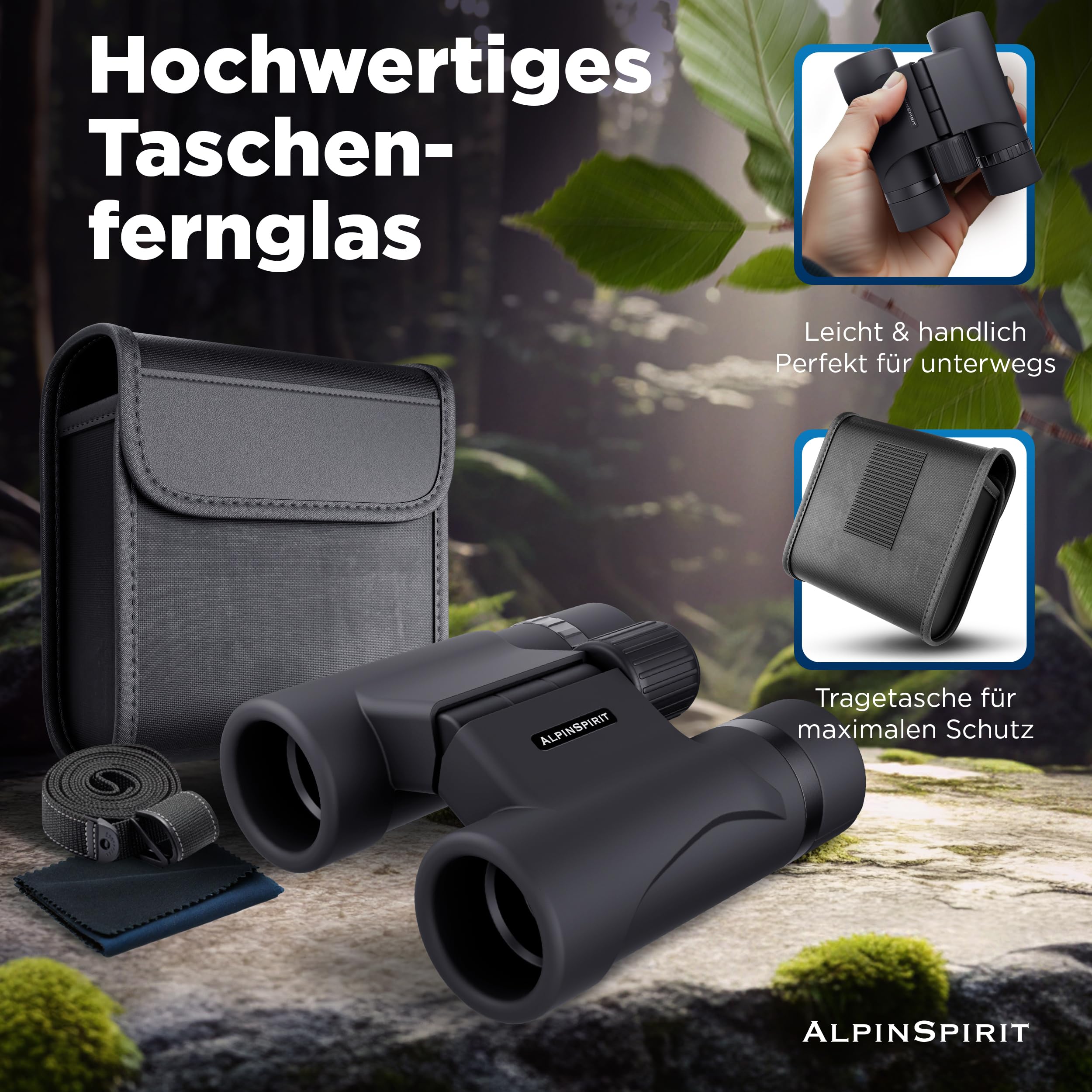 Prismáticos de Bolsillo 8x21 - Mini prismáticos - [Momentos INOLVIDABLES] - Ligeros y compactos - para quienes Llevan Gafas, prismáticos para Exteriores, excursiones y Viajes