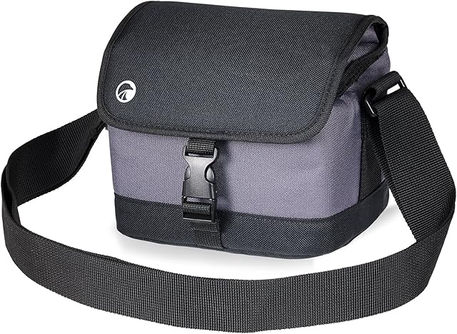 Praktica Luxmedia Bag for CSC Compact System, Mirrorless & Bridge Cameras - Black/Grey fits EOS M50/R/RP/Ra, X-T200/X-S10, OM-D E-M5/E-M10, Lumix S5/G100, Alpha A6000/A6400, AZ252/422, Z35 & more