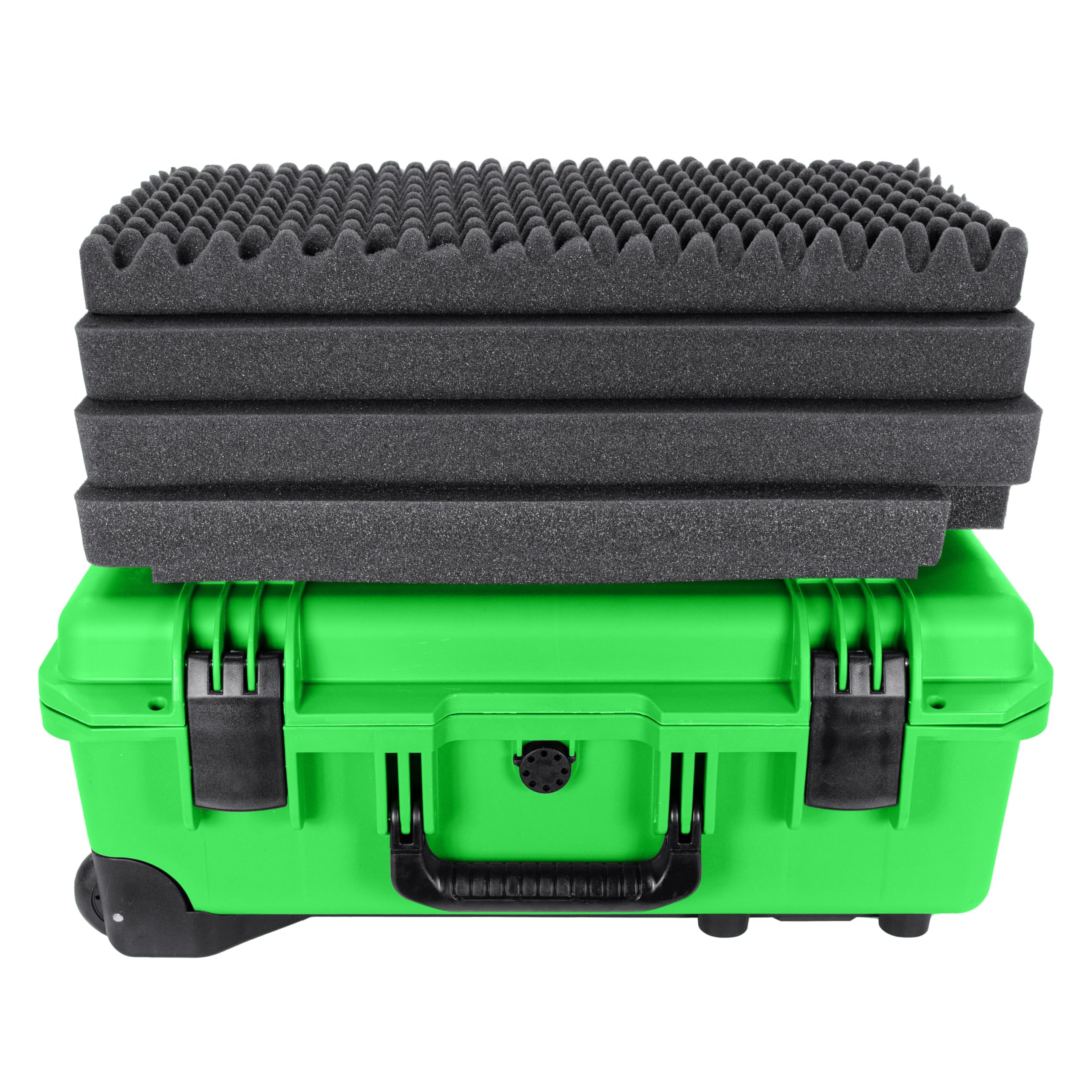 Eylar 55,9 cm Intact Premium Series Rolling Carry-On Hard Case with Wheels, IP67 Waterproof Crushproof, TSA Approved Travel Luggage Customizable Pluck Foam for Cameras, Drones, Gear (Neon Green)