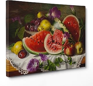 Quadro su Tela Canvas - INTELAIATO - Pronto da Appendere - Natura Morta - Frutta - 50x70cm - Senza Cornice - (cod.2459)