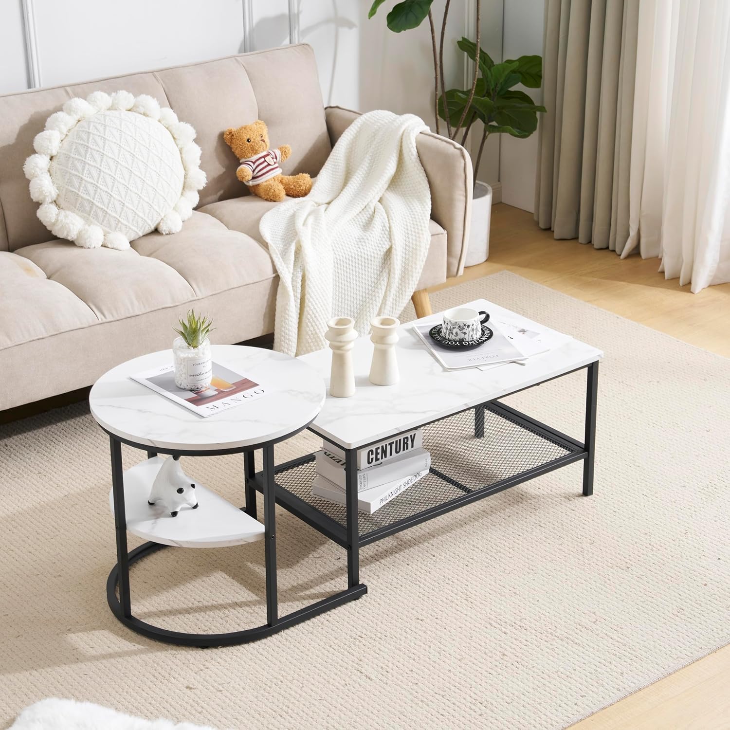 オーエスジェイ(OSJ) 【ホワイト（ブラック脚）】OSJ ネストテーブル 2  