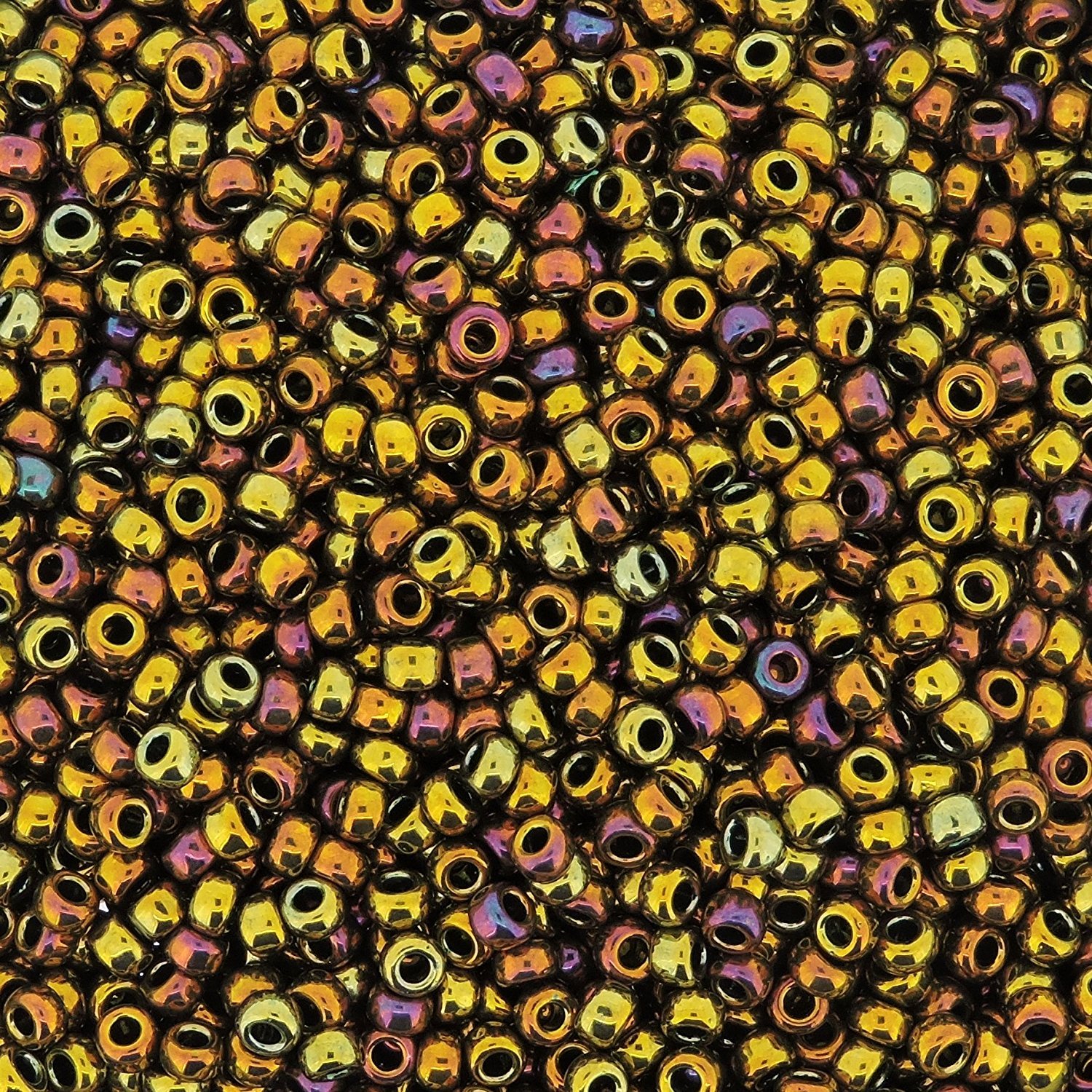 Miyuki Round Seed Bead Size 8/0 22g-tube Metallic Gold Iris