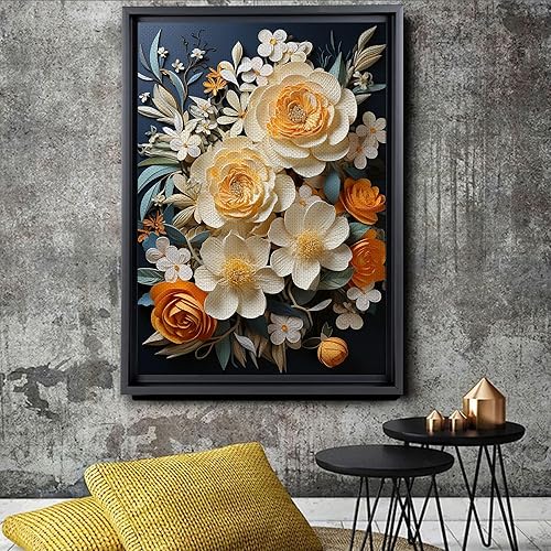 Miniatura 3 de Harvest print Textured Wall Art Square Canvas Art Vibrant Orange Fruit print Living Room Wall Decor Nature Inspired Wall Decor