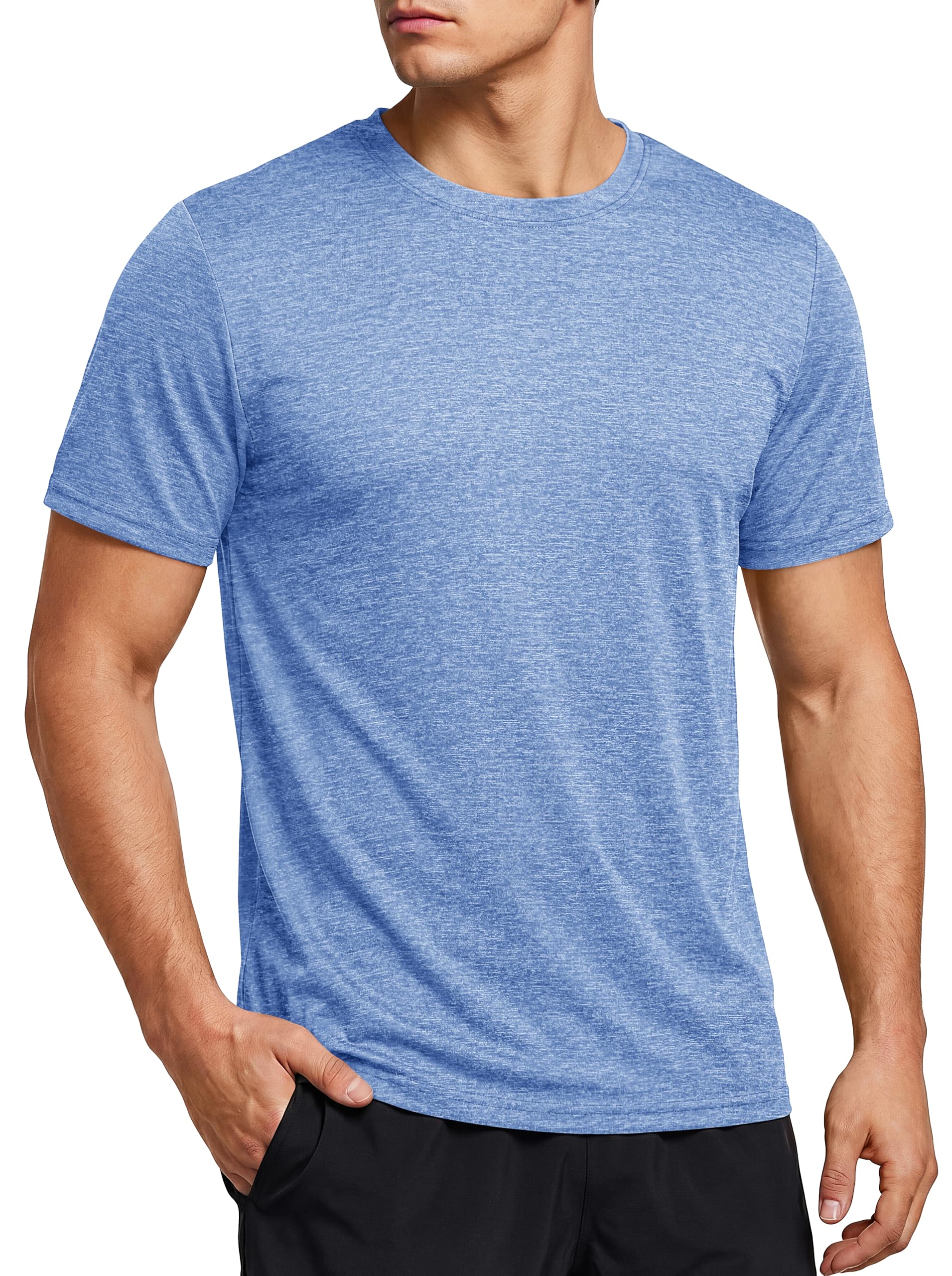 KEFITEVD Tshirt Herren Funktions Shirt Sport Tshirts Atmungsaktiv Fitness Shirt Schnelltrocknendes Training Shirt Rundhals