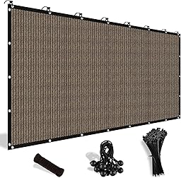 Shade&Beyond 90% Sun Shade Cloth with Grommets, 8X12 FT Pergola Shade Cover Canopy, Mesh Tarp Sun Screens for Patio, Outdoor, Garden, Backyard, Mocha