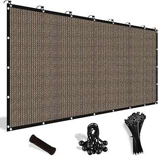 Shade&Beyond 90% UV Block Shade Cloth with Grommets, 8x12 ft Mocha Pergola Canopy for Patio, Garden, Backyard Sun Protection