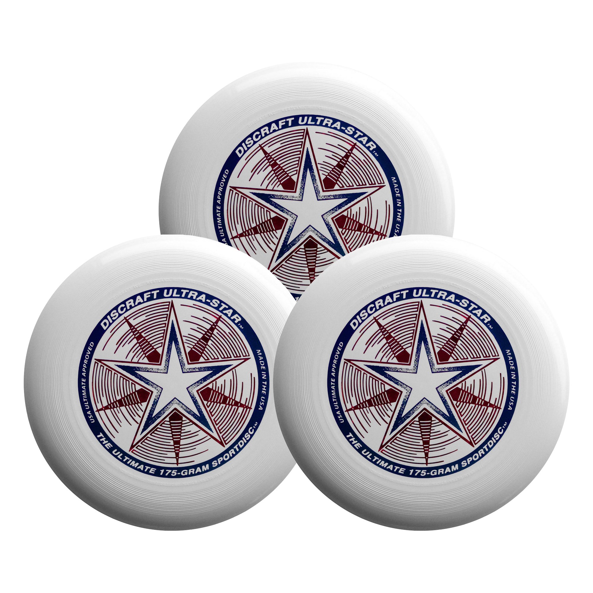 Discraft Ultra-Star 175g Ultimate Sportdisc White (3 Pack)