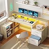 L Shaped Desk with Drawers, 65
