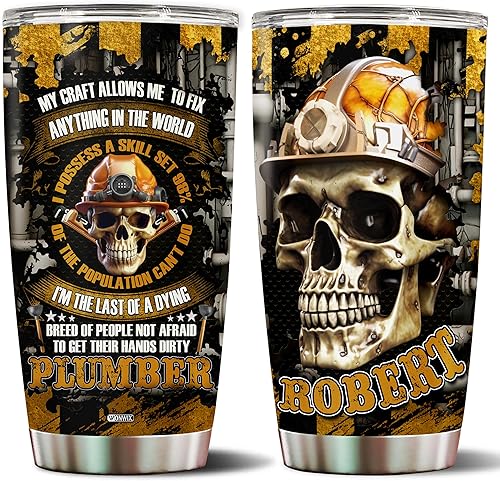 Vaso personalizado para papá fontanero, regalo para el día del padre, San Valentín, Navidad, cumpleaños, taza de café aislada de acero inoxidable de