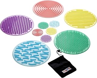 TickiT Silishapes Sensory Circles - Tactile Pads for Calming Sensory Play - Set of 10 - Assists Autistic Toddlers & Children