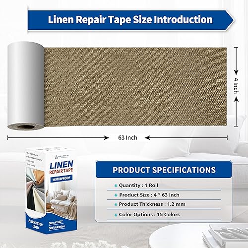 Vista 116 de Parches de reparación de lino grueso, parches de tela de lino autoadhesivos, 8 x 11 pulgadas, 2 unidades, multicolor, se pueden utilizar
