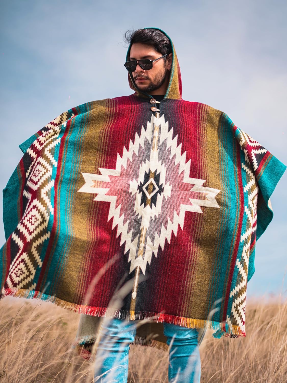 Wool Poncho Men – Handmade Alpaca PONCHO – Mexican Poncho Style - Cowboy Ponchos for Men – Alpaca Ponchos. - Image 7