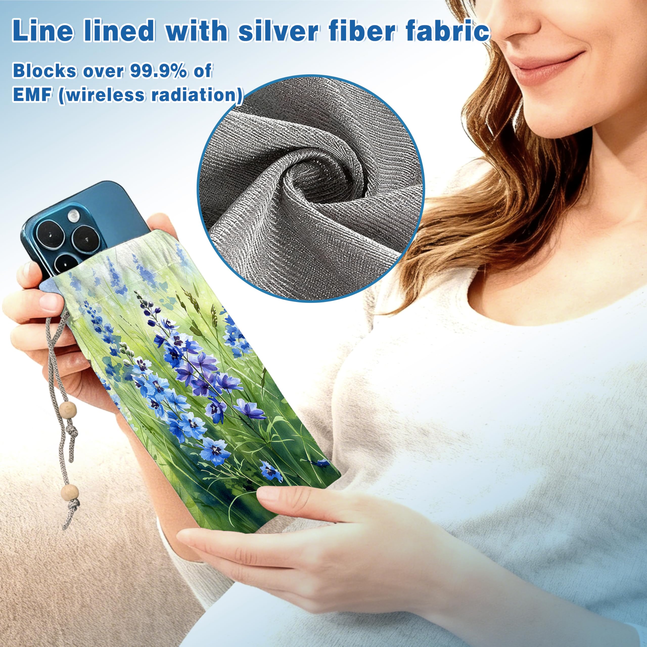 EMF Schutzhülle für Handy, reduziert Signale, Anti-EMP-Tasche gegen Strahlung, EMF, 5G, RFID-blockierend, 10,2 x 20,3 cm, Lavendelfarben