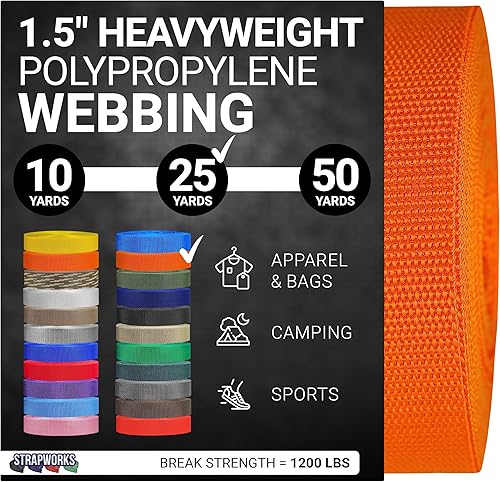 Vista 40 de Strapworks Correa de polipropileno pesado: correas de polietileno resistentes para reparación de equipos de bricolaje al aire libre, 1.5 pulgadas