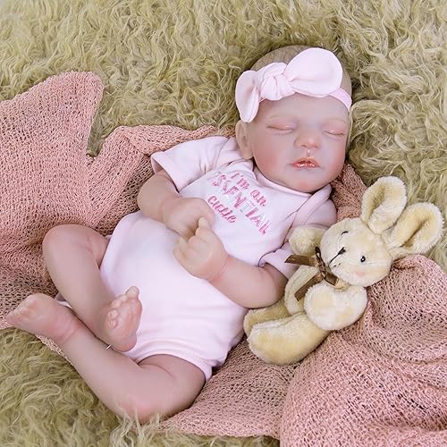 Muñecas de bebé Reborn de 18 pulgadas, piel suave, realistas, muñecas de bebé de tela para dormir, muñecas de bebé recién nacidas con ropa y