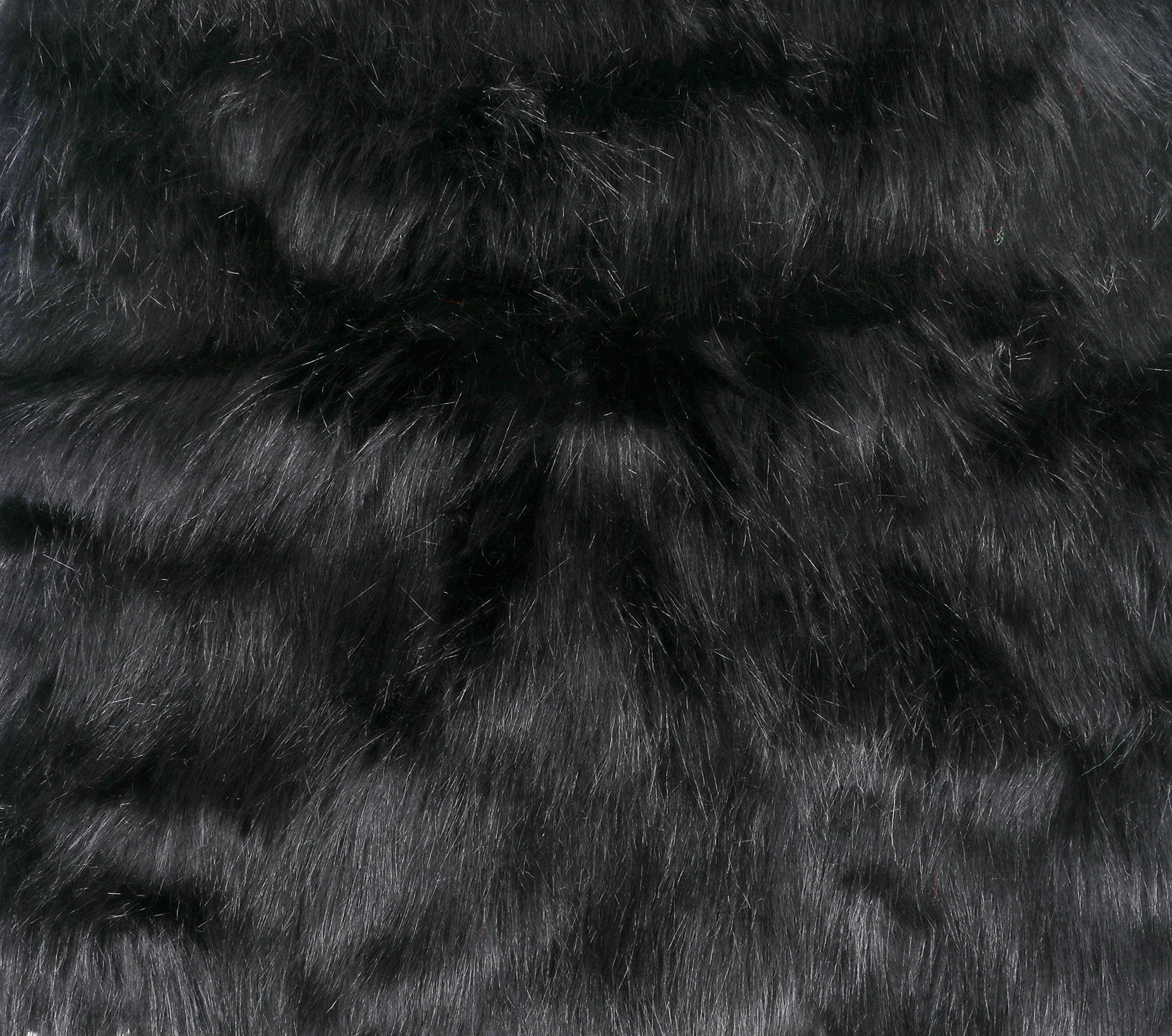 YYCRAFT Luxury Thick Heavy Faux Fur Fabric Squares CutsPatches Costume Camera Floor & Decoration (Black, 20" X 20")
