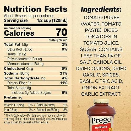 Vista 38 de Prego Salsa italiana de carne de salchicha y ajo, tarro de 23.5 onzas (caja de 12)