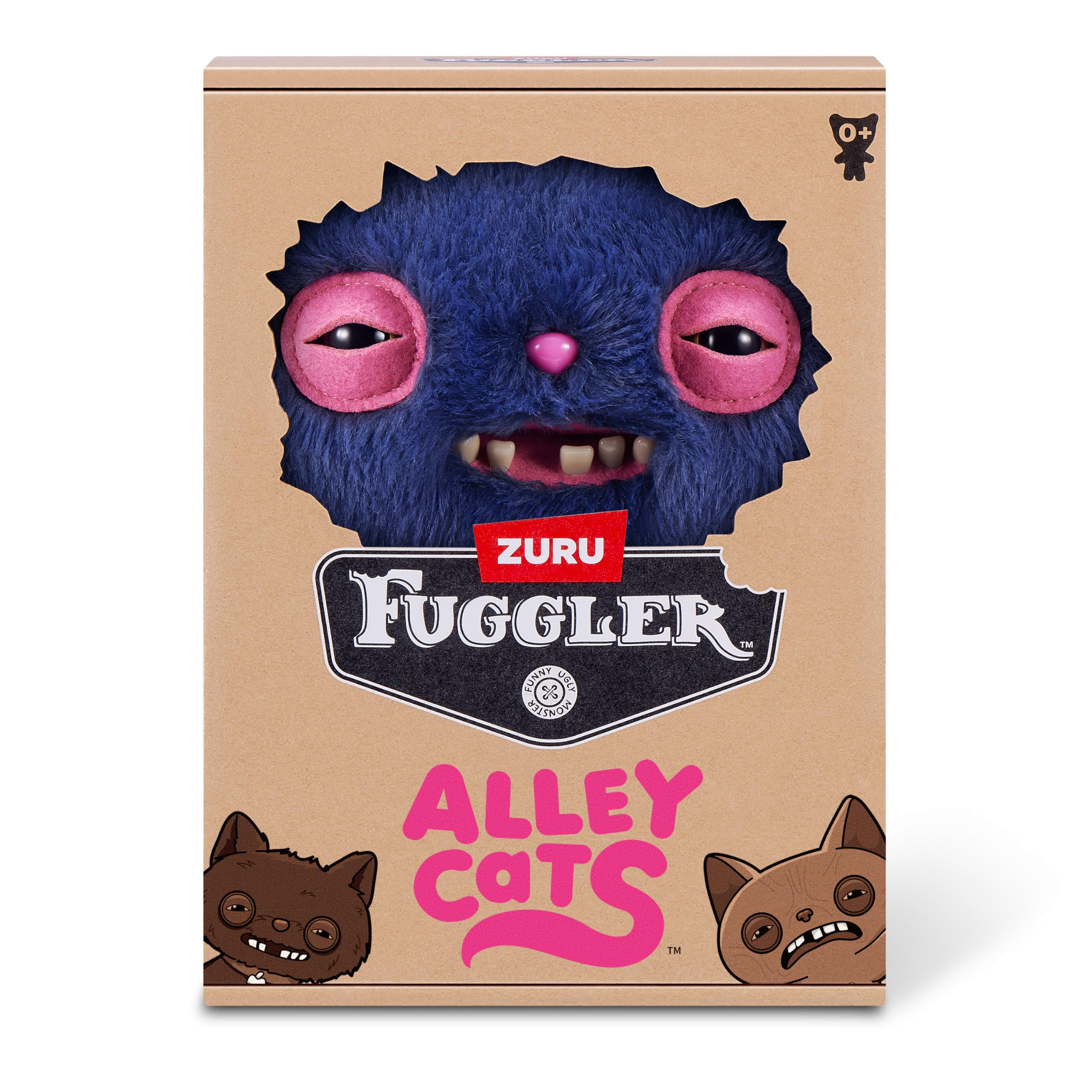 Fuggler Alley Cats Peluche 9" (Cheeze) Gris de ZURU – Monstruo Feo y Divertido con Dientes Humanos. Peluche Coleccionable para niños, Adolescentes, Adultos y Amantes de Gatos raros. — view 7