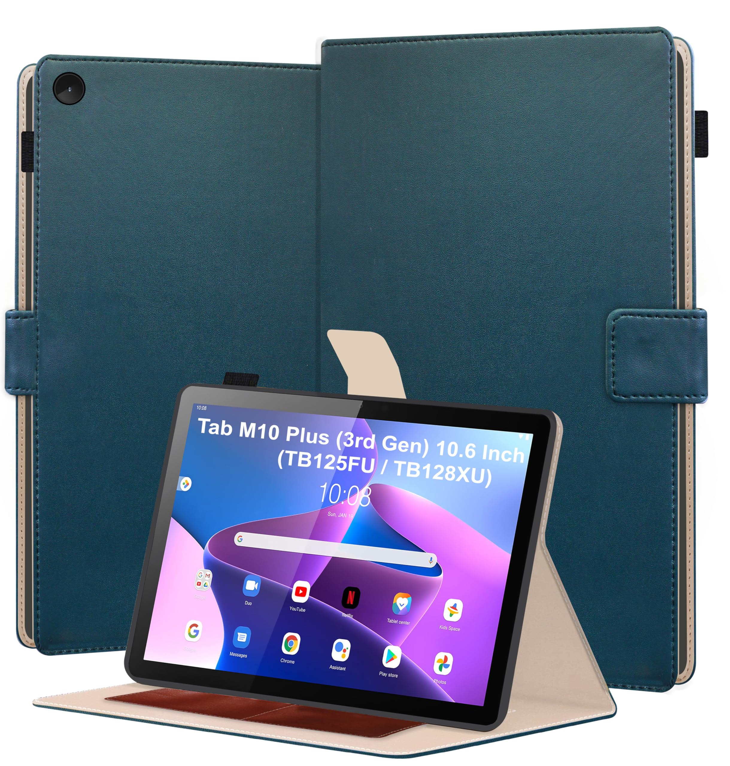 TGK Flip Case Cover for Lenovo Tab M10 Plus 3rd Gen 10.6 Inch TB125FU TB128XU with Stylus Holder (Cerulean Blue) (B0CZ9FMVYW) Amazon Price History, Amazon Price Tracker