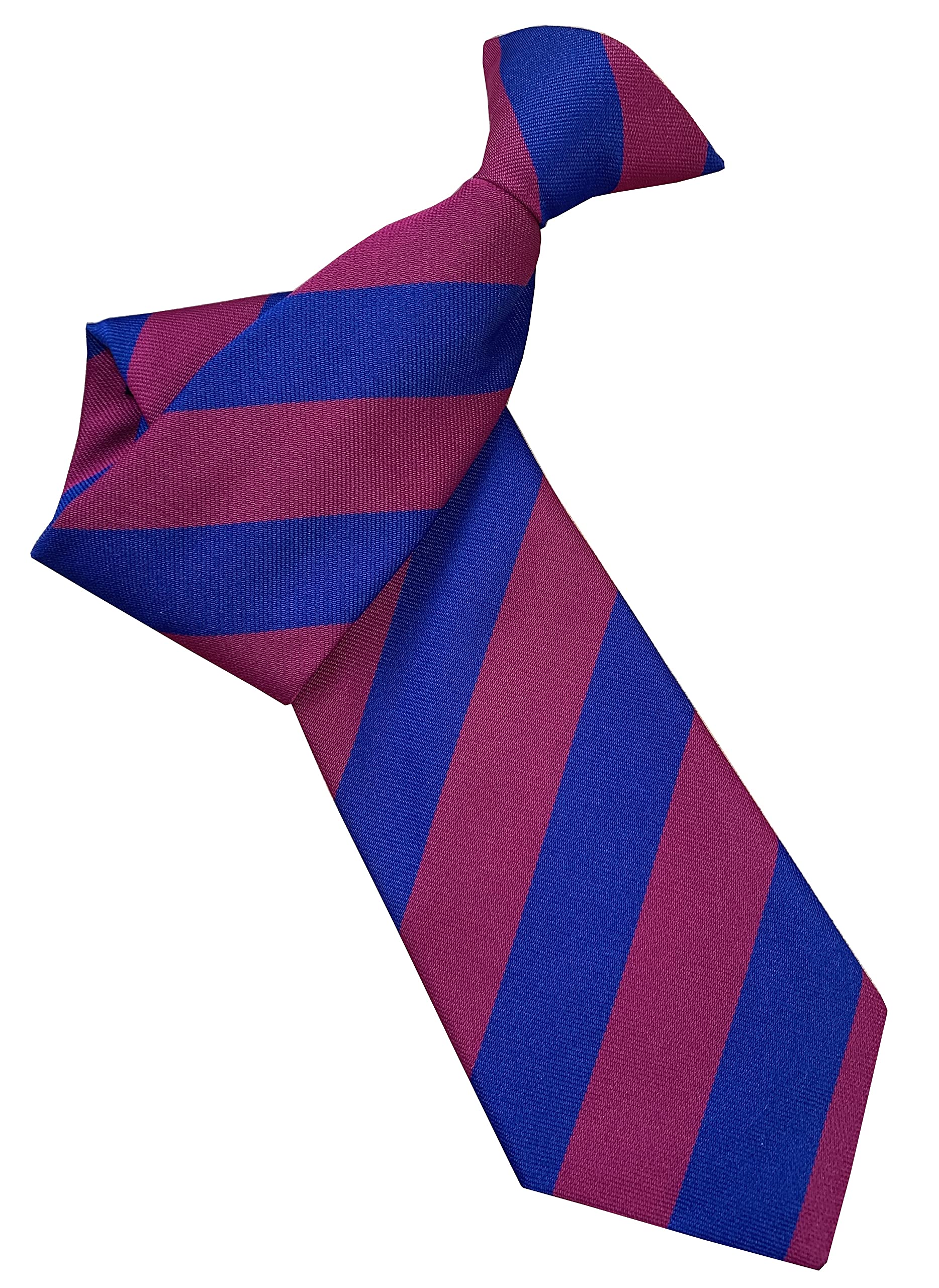Men's Magenta & Royal Blue Striped Clip On Tie