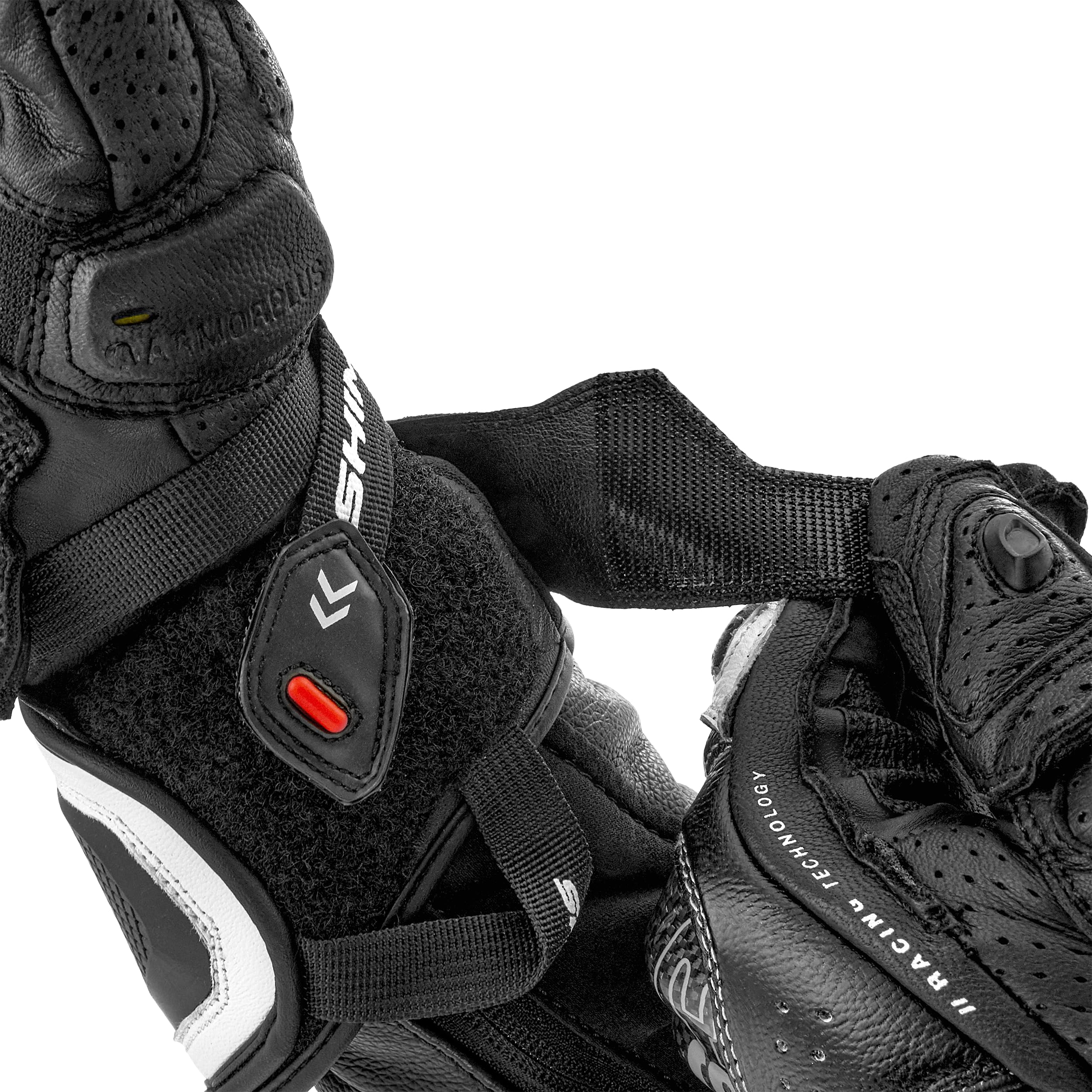 SHIMA RS-3 Guanti Moto Estivi Donna Pelle Lungo Ventilato Perforato Omologati Guanto per Motocicletta Touchscreen Ventilata Scooter Protettore Rinforzato Abbigliamento Racing (Donne, Nero, XS)