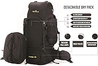 Vista 3 de Tripole Colonel Mochila de 95 Litros + Paquete de Día Desmontable, Negro