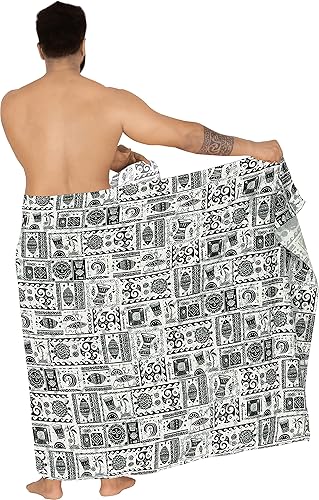 Miniatura 5 de LA LEELA Trajes de baño estándar para hombre Sarong Pareo Beach Wrap
