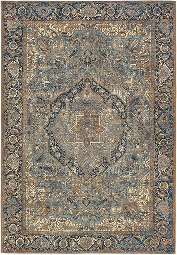 Miniatura 2 de Unique Loom Outdoor Traditional Collection - Alfombra de área - Nosara (4 pies 1 pulgada x 6 pies 1 pulgada, rectangular, azulazul claro)