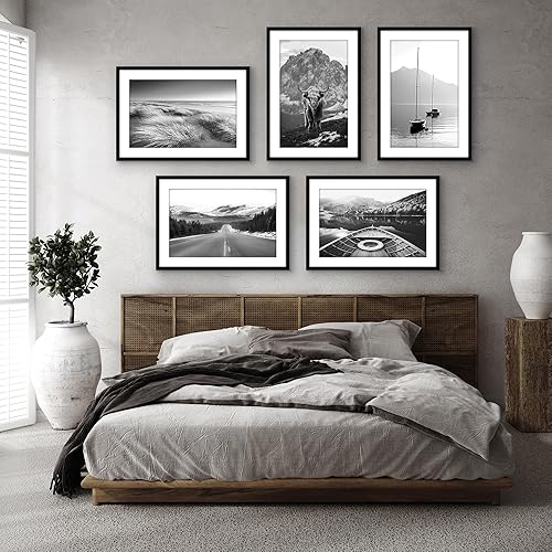 Vista 531 de Americanflat Portarretratos de 5 x 6 pulgadas con plexiglás pulido, juego de 5 portarretratos de 2 x 3 pulgadas con paspartú o para fotos de 5 x 6