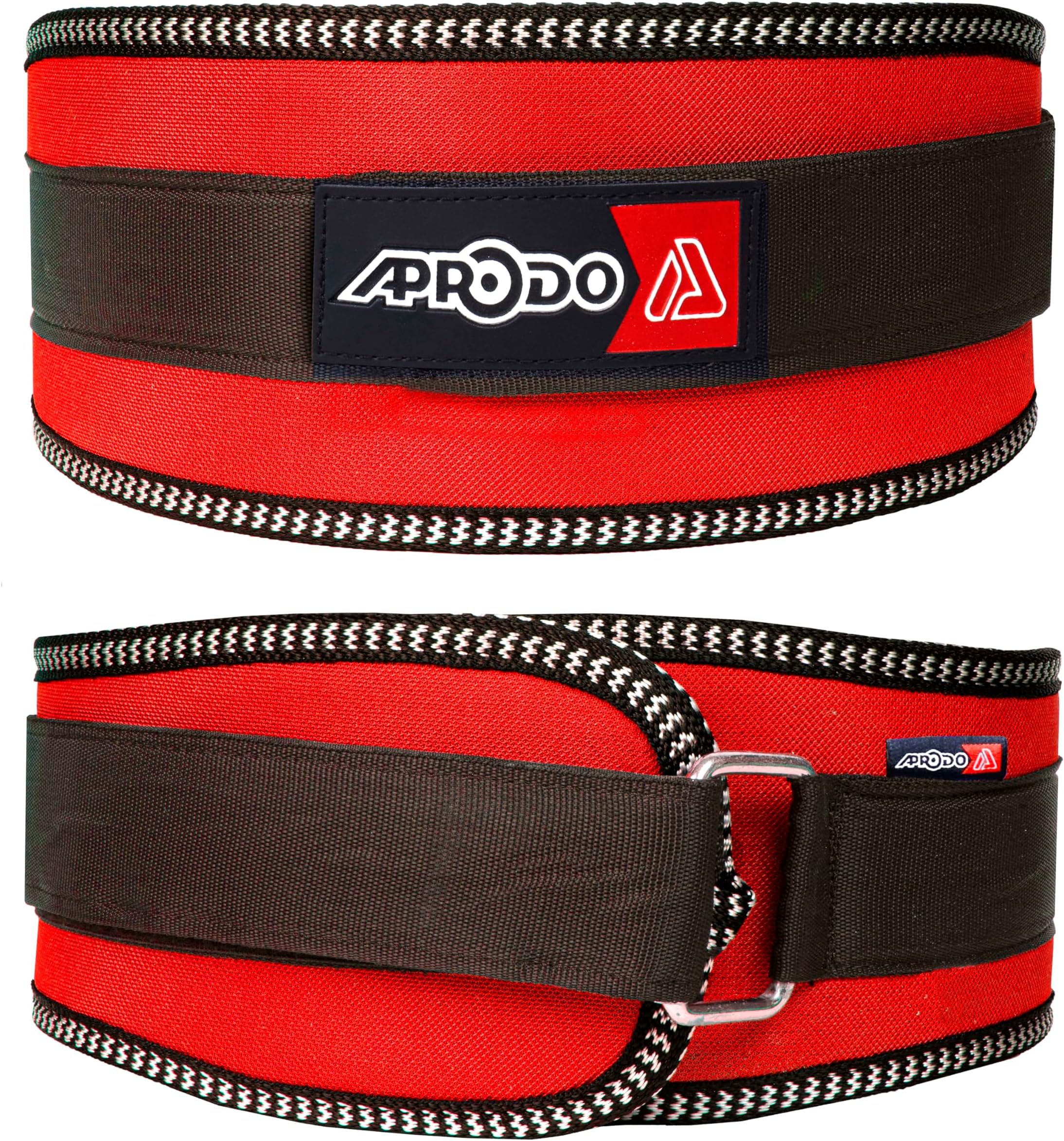 APRODO Unisex 5’’ inch Wide Nylon Eva Waist Support Belt Sport Pressurized Weightlifting Bodybuilding Fitness Squatting Training Lumbar Back Supporting Safety Belt