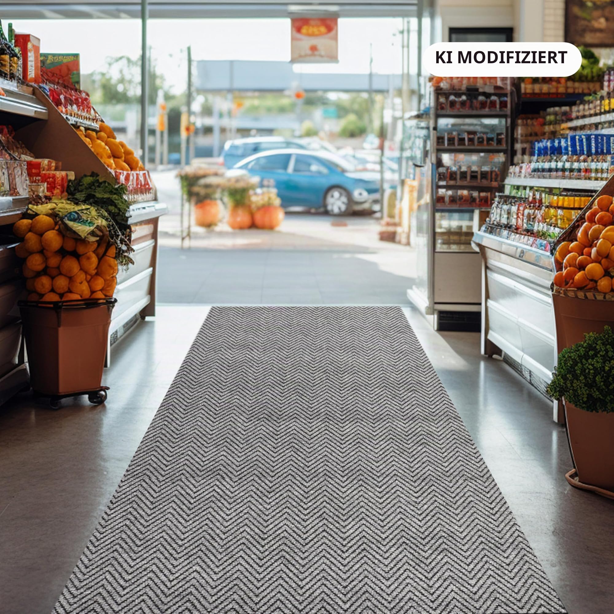 Primaflor Sauberlaufmatte Nobilis | 100 x 200 cm | Grau | Zuschnitt | 100 % Polypropylen, 7 mm hoch, Rippenoptik, rutschhemmender Gel-Rücken, zuschneidbar für innen