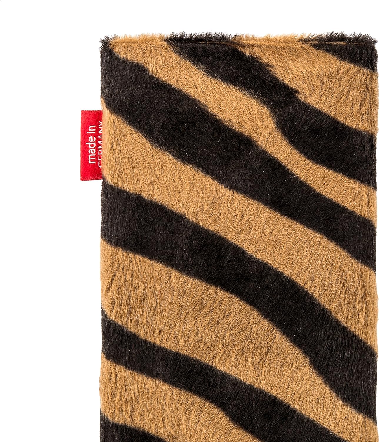 fitBAG Bonga Tiger Custom Tailored Sleeve for Samsung Galaxy A52 / A52 5G | Made in Germany | Fine Imitation Fur Pouch case Cover with Microfibre Lining for Display Cleaning