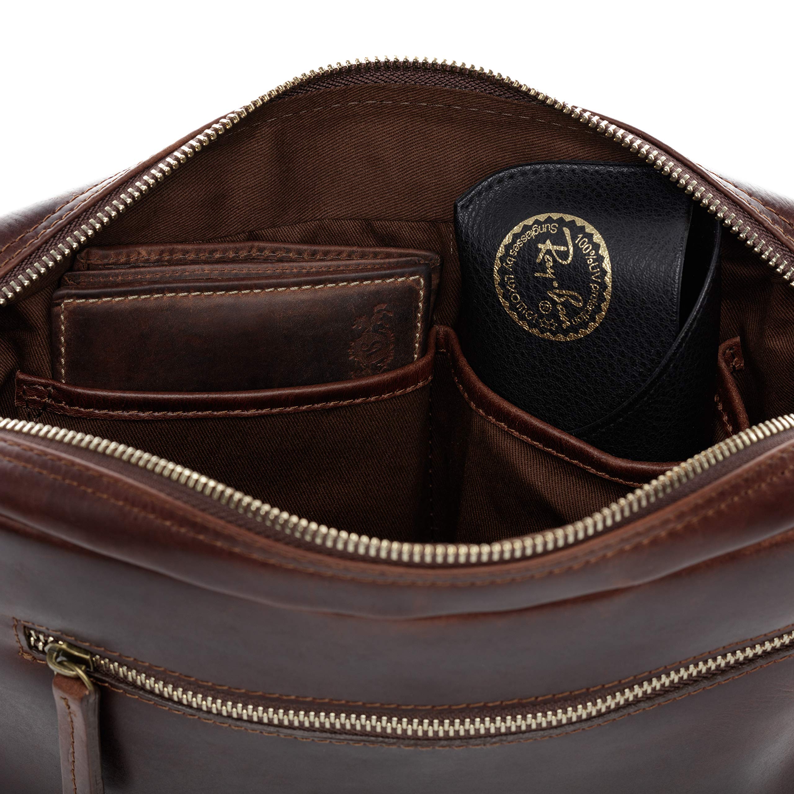 SID & VAIN große Hüfttasche echt Leder - Body Bag Oscar groß - Festival Tasche mit Schultergurt - Ledertasche Herren und Damen braun handgefertigt