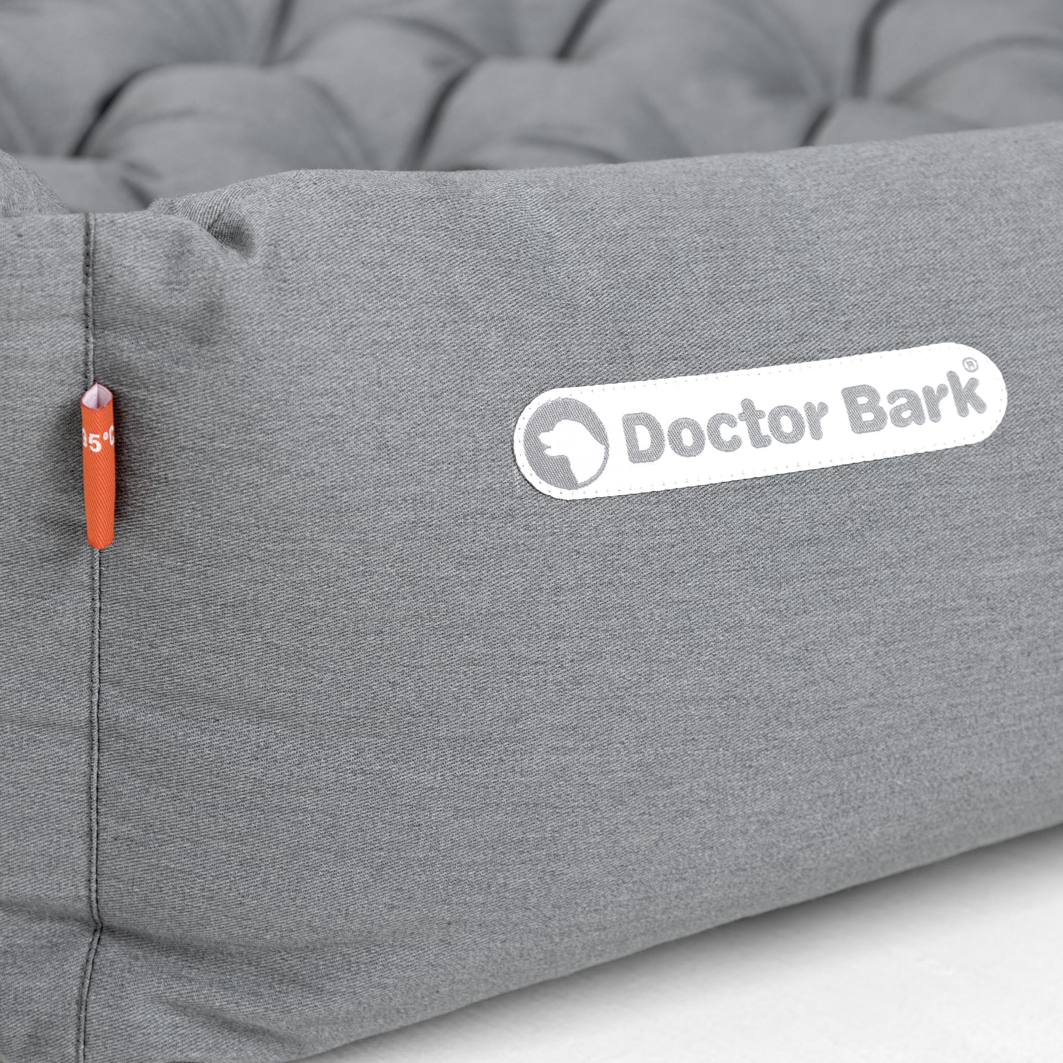 Doctor Bark Cama ortopédica para perros, lavable hasta 95 °C, sin olor e higiénica, acogedora decoración para perros medianos (M - 80 x 70 cm, gris claro)