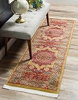 Vista 31 de Unique Loom Palace Collection - Alfombra Saray (3 pies 3 pulgadas, redonda, crema/marrón claro)