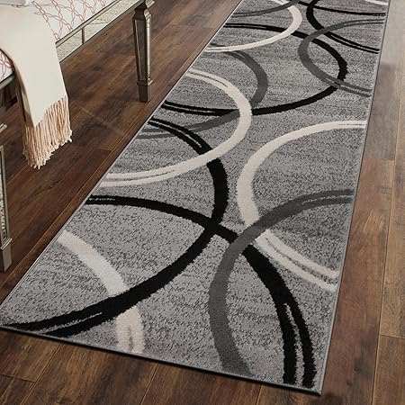 Amazon.com: Rugshop Modern Wavy Circles Design Runner Rug 2'7
