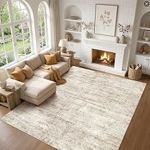 9x12 Rugs for Living Room Washable Non Slip Soft Brown Area Rug