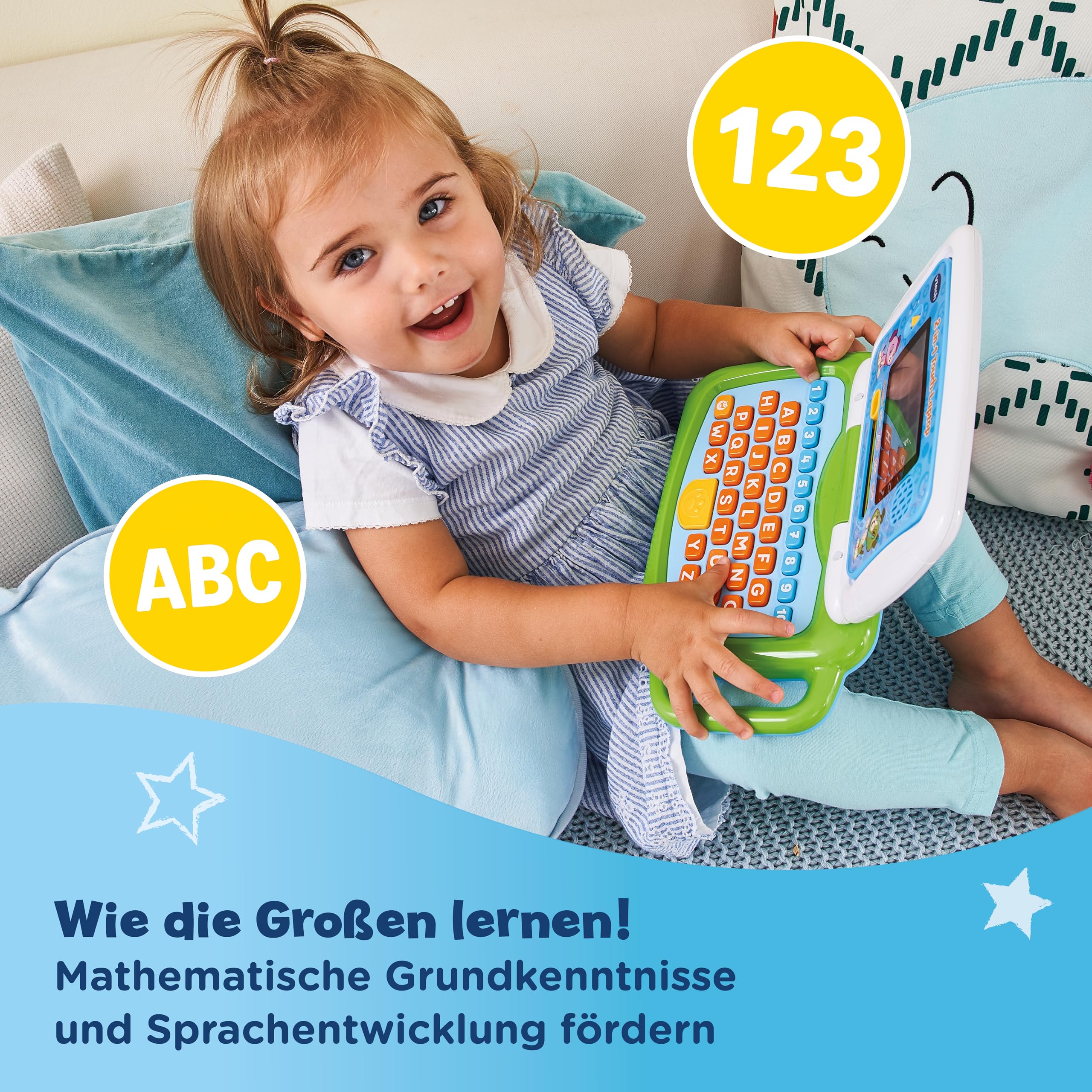 VTech 2-in-1 Touch-Laptop – Lerncomputer für Kinder 3-6 Jahre