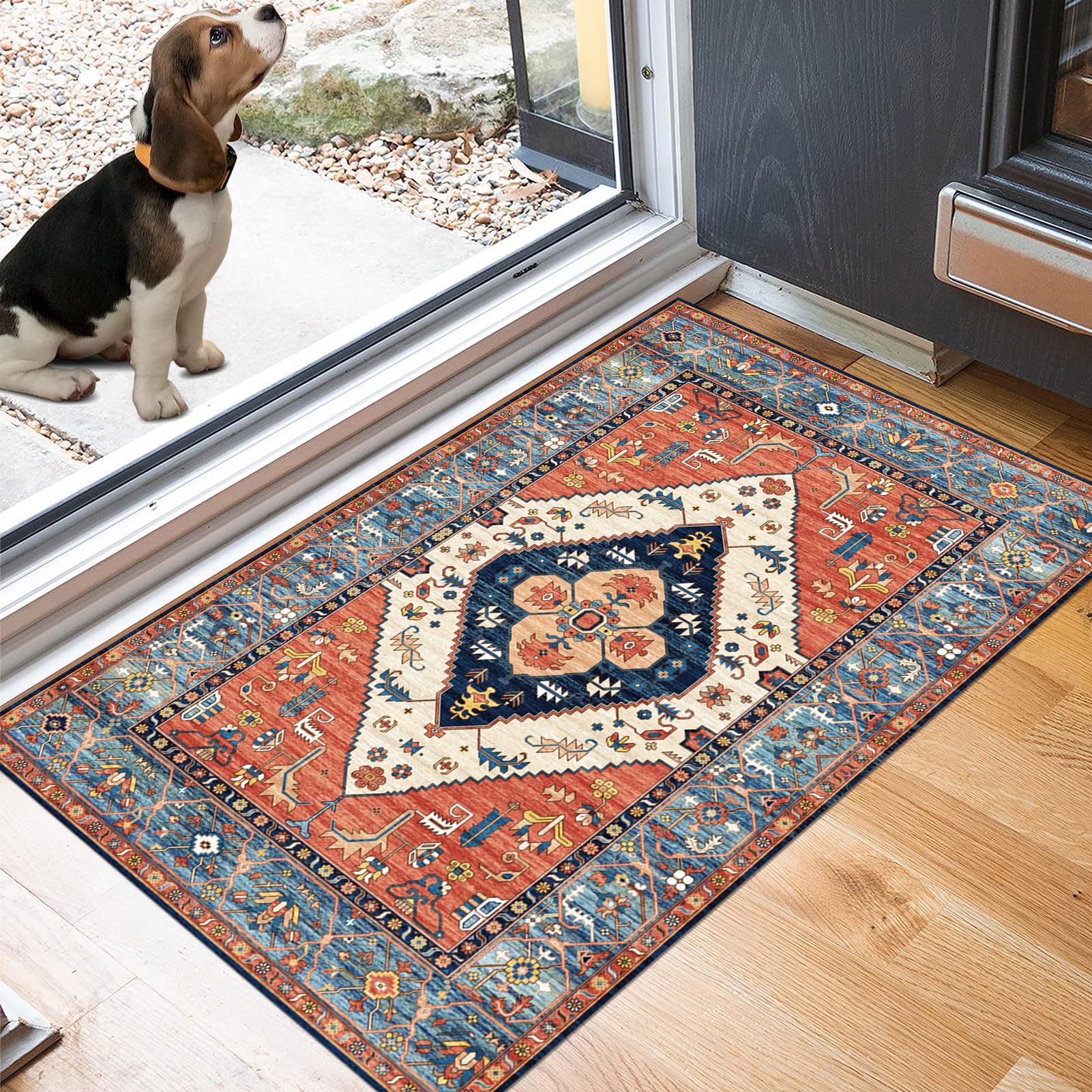 Tapis de Passage Long Lavable Tapis Cuisine Devant Evier pour Couloir 90 x 240 cm