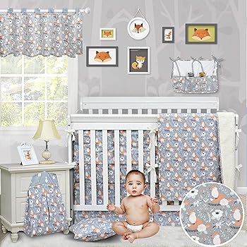 gray crib bedding girl
