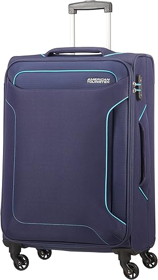 review American Tourister Hand Luggage, Blue (Navy), Spinner M (67 cm-66 L)