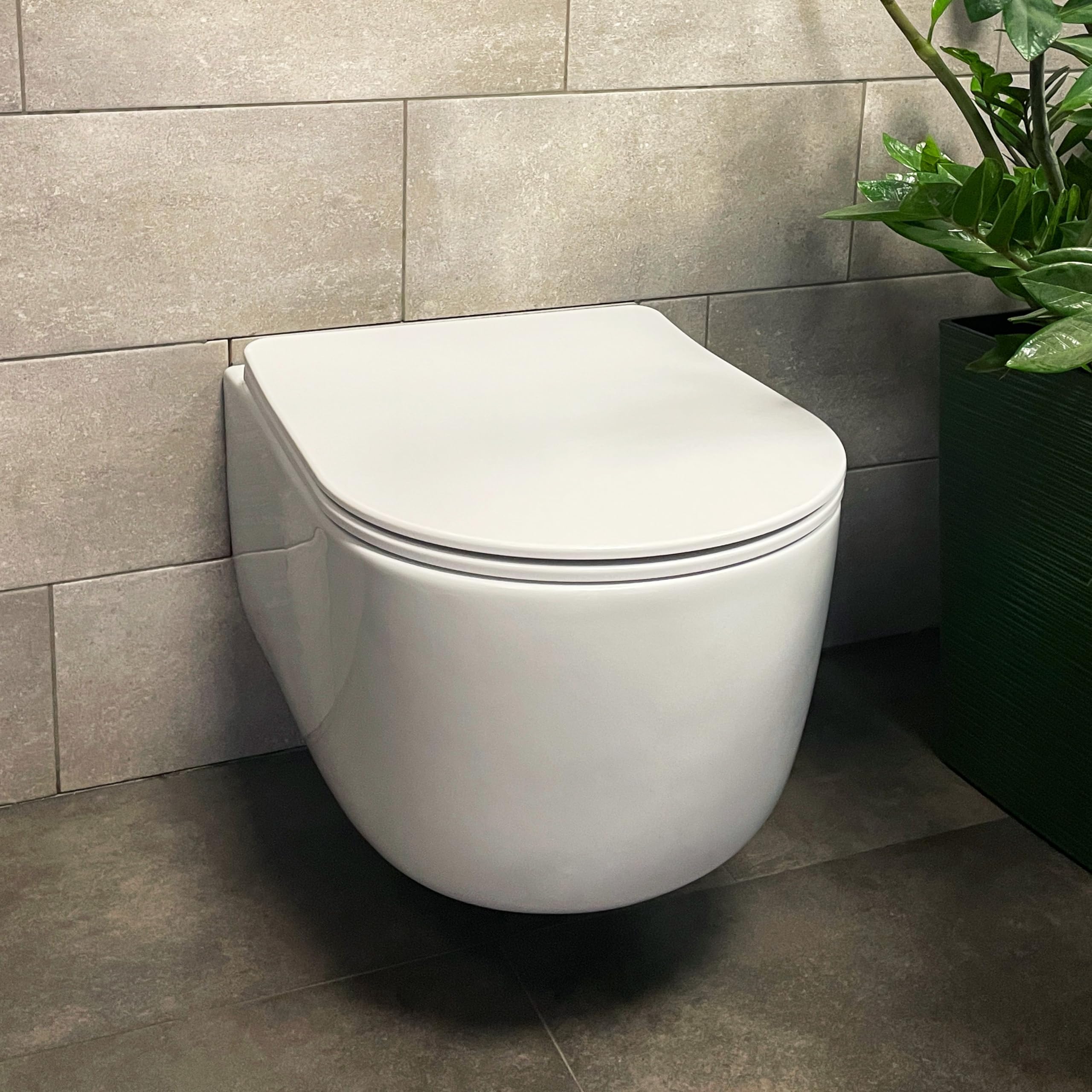 Rea Wandhängendes WC Eddy Turbo Tornado White, Ohne Spülkasten, modernes Design - 52,5X36X36CM