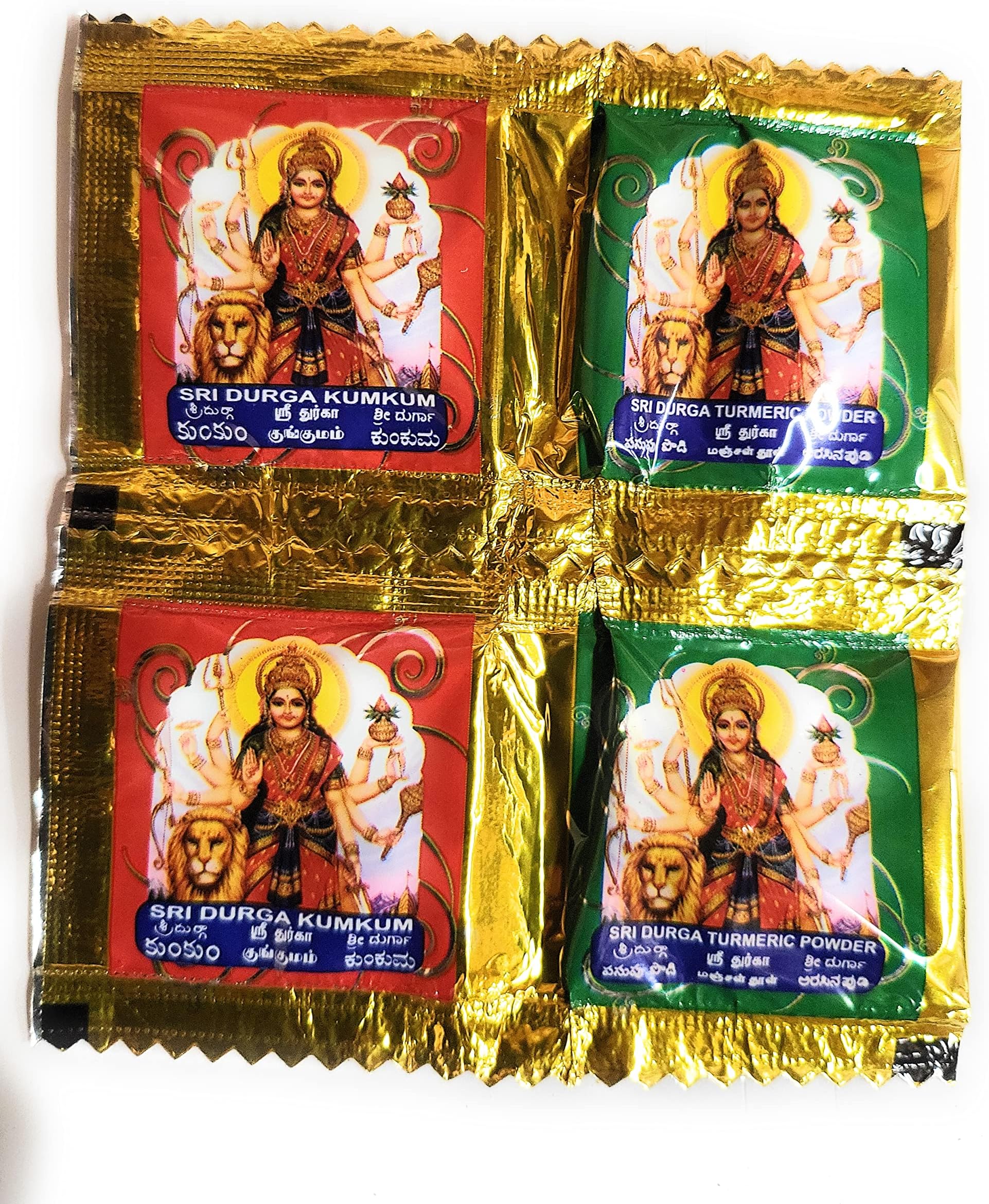 Gopuram Durga Turmeric and Kumkum Combo - 50 Packets (1)