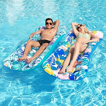 Adult Pool Float Rafts - Extra Large Pool Float Lounge 72 x 34.3 Inflatable Pool Float with Headrests, Super Comfortable Cooling Inflatable Pool Float for Adults